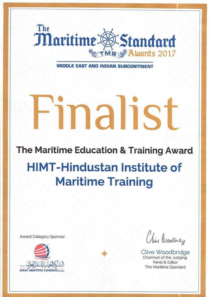 TMS Awards 2017 Certificate